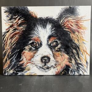 Papillon Dog Fine Art – Hand-Painted Canvas  Nikki Johnson & Mia Signed VTG
